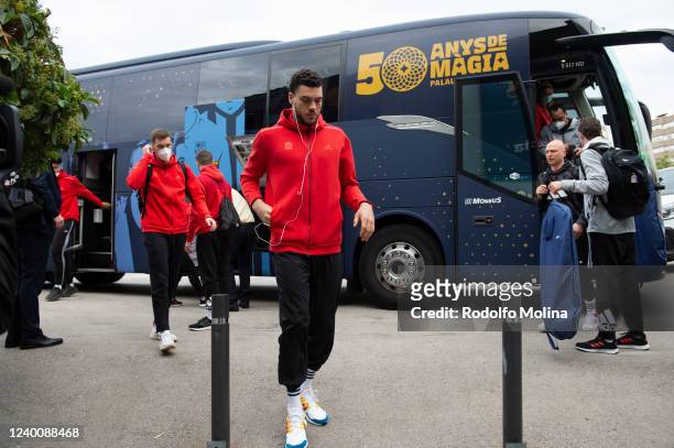 Nick Weiler-Babb, #0 of FC Bayern Munich arriving to the arena prior the Turkish Airlines EuroLeague Play Off Game 1 match between FC Barcelona and...