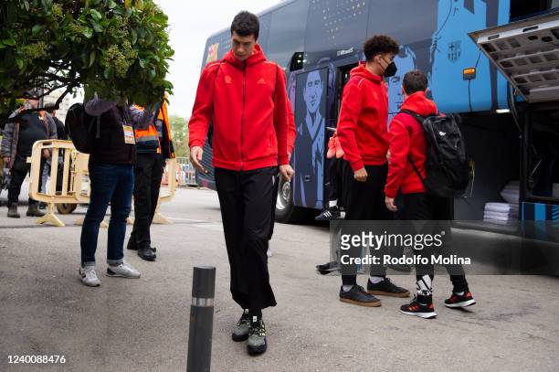 Vladimir Lucic, #11 of FC Bayern Munich arriving to the arena prior the Turkish Airlines EuroLeague Play Off Game 1 match between FC Barcelona and FC...