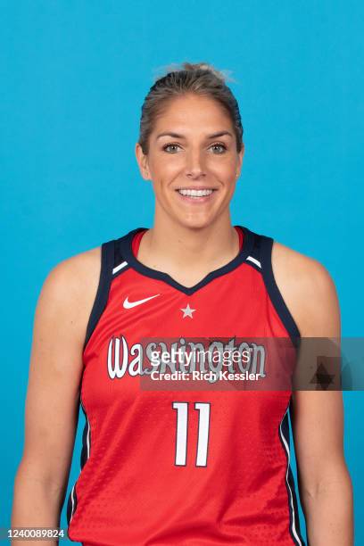 Elena Delle Donne of the Washington Mystics poses for a head shot during WNBA Media Day on April 18, 2022 at Entertainment and Sports Arena in...