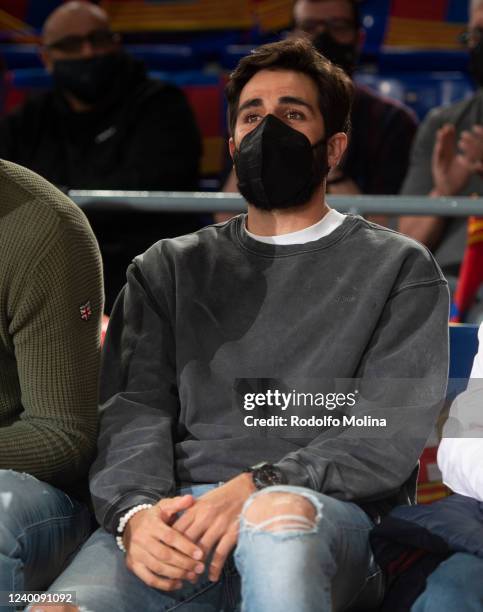 Ricky Rubio, basketball player, attending during the Turkish Airlines EuroLeague Play Off Game 1 match between FC Barcelona and FC Bayern Munich at...