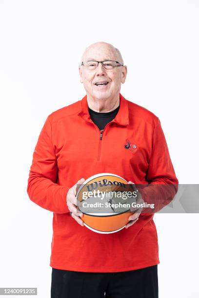 Head Coach Mike Thibault of the Washington Mystics poses for a portrait during WNBA Media Day on April 18, 2022 at Entertainment and Sports Arena in...