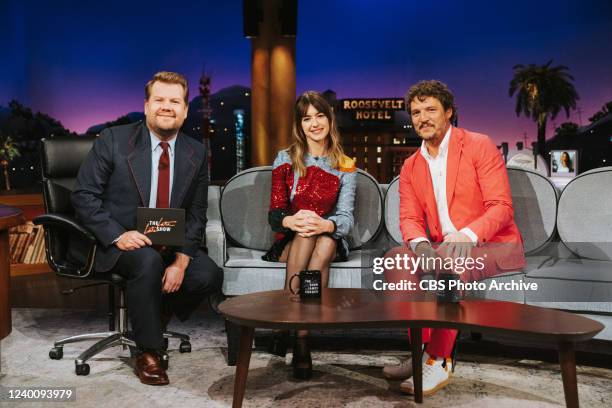 The Late Late Show with James Corden airing Monday, April 18 with guests Daisy Edgar-Jones and Pedro Pascal.