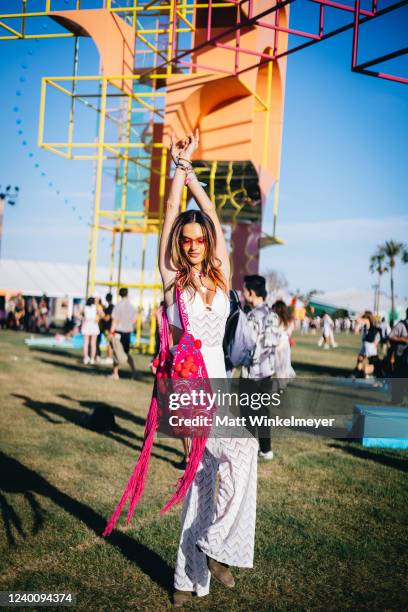 Alessandra Ambrosio attends the 2022 Coachella Valley Music and Arts Festival weekend 1 day 1 on April 15, 2022 in Indio, California.