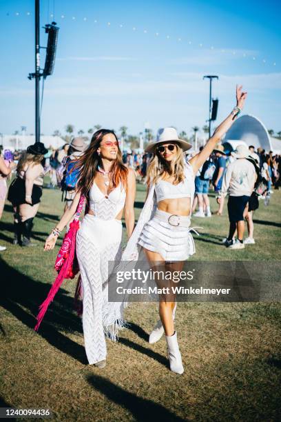 Alessandra Ambrosio and Ludi Delfino attend the 2022 Coachella Valley Music and Arts Festival weekend 1 day 1 on April 15, 2022 in Indio, California.