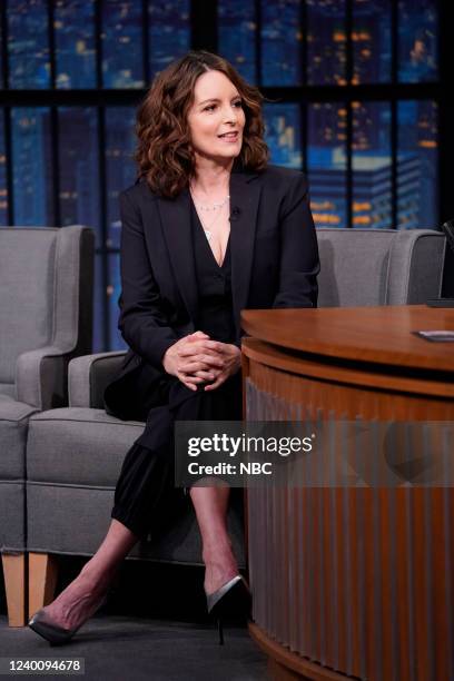 Episode 1278 -- Pictured: Actress Tina Fey during an interview on April 19, 2022 --