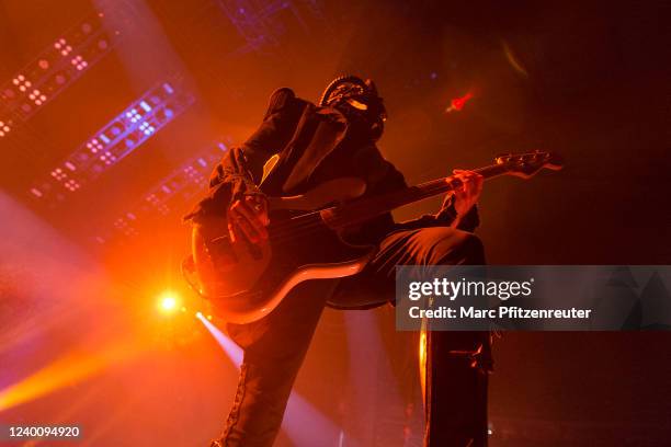 Nameless Ghoul of Swedish rock band Ghost performs on stage during the Imperatour - Europe 2022 at the Lanxess-Arena on April 19, 2022 in Cologne,...