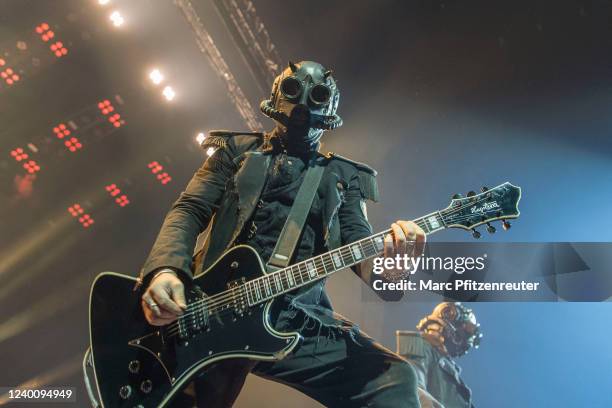 Nameless Ghoul of Swedish rock band Ghost performs on stage during the Imperatour - Europe 2022 at the Lanxess-Arena on April 19, 2022 in Cologne,...
