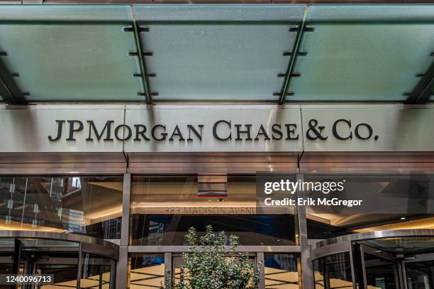 Main entrance at JPMorgan Chase headquarters in New York City.