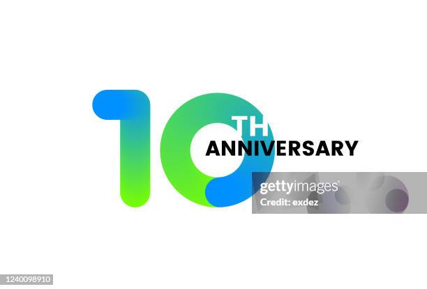 zehnjähriges jubiläum - 10th anniversary stock-grafiken, -clipart, -cartoons und -symbole