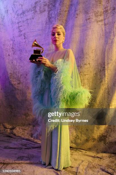 Lady Gaga poses for a portrait during the 64th Annual Grammy Awards on April 3, 2022 in Las Vegas, NV.