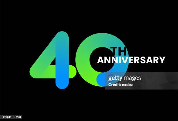40 jahre jubiläum - 40th anniversary celebration stock-grafiken, -clipart, -cartoons und -symbole