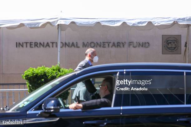 View of the International Monetary Fund Headquarters in Washington DC, United States on April 20, 2022. The ratio of global public debt to gross...
