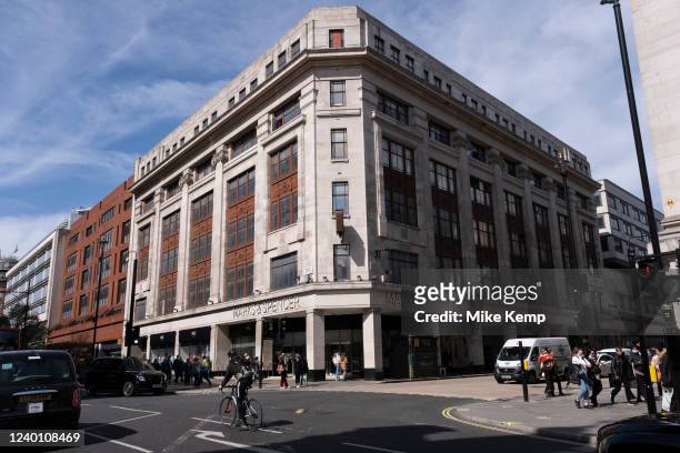 Marks & Spencer building on Oxford Street on 11th April 2022 in London, United Kingdom. M&S wants to replace its famous old landmark store with a...