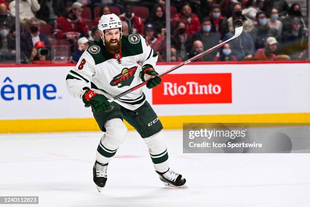 Minnesota Wild defenceman Jordie Benn tracks the play during the Minnesota Wild versus the Montreal Canadiens game on April 19, 2022 at Bell Centre...