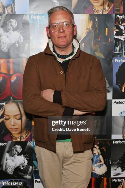 Giles Deacon attends Perfect Magazine screening of "The Ben Cobb Show" at Everyman Baker Street on April 20, 2022 in London, England.