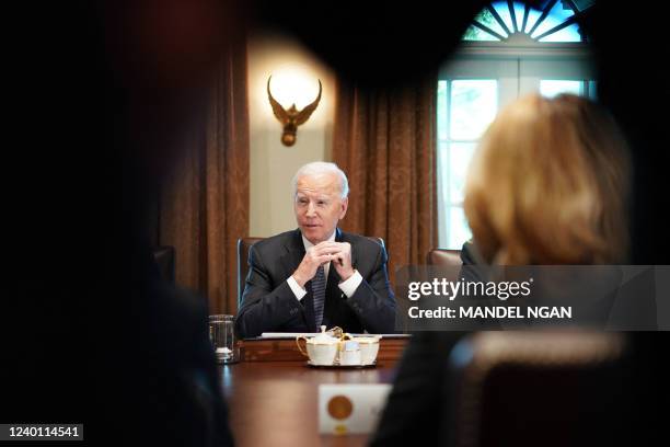 President Joe Biden meets with Defense Secretary Lloyd Austin, Deputy Defense Secretary Kathleen Hicks, Chairman of the Joint Chiefs of Staff General...