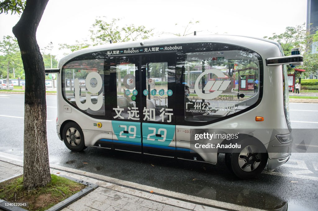 Self driving bus goes into run in Guangzhou