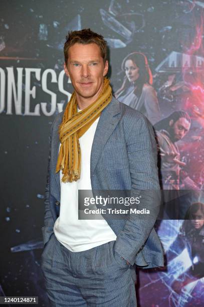British actor Benedict Cumberbatch attends the "Doctor Strange in the multiverse of madness" photocall at The Ritz Carlton Hotel on April 21, 2022 in...
