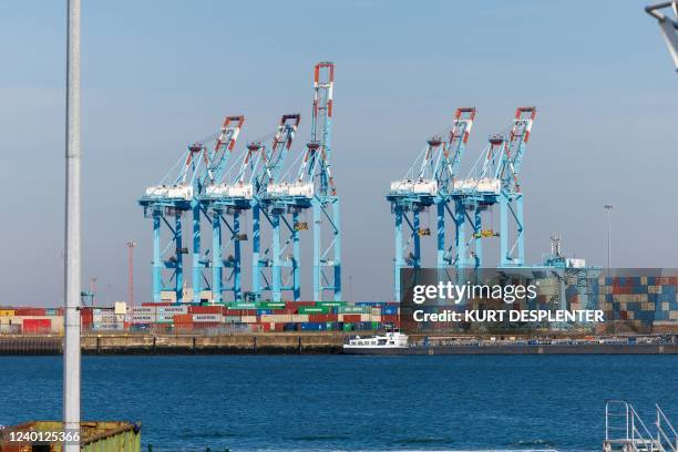 Illustration picture shows the naval base in Zeebrugge, Thursday 21 April 2022. BELGA PHOTO KURT DESPLENTER