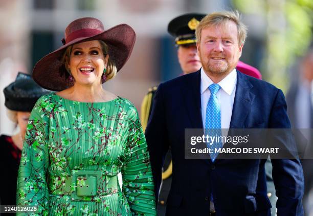 King Willem-Alexander and Queen Maxima attend the presentation of the Four Freedoms Awards 2022 in Middelburg, on April 21, 2022. The Four Freedoms...