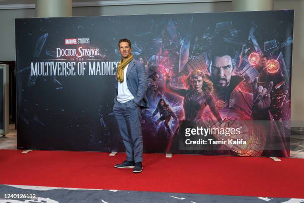 Actor Benedict Cumberbatch attends the "Doctor Strange In The Multiverse Of Madness" photo call at the Ritz Carlton on April 21, 2022 in Berlin,...