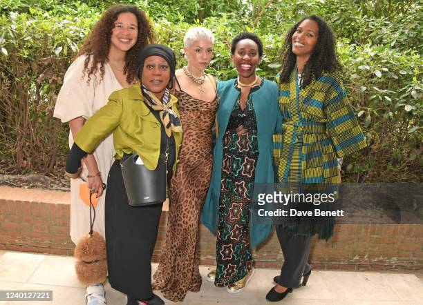Alberta Whittle, Sonia Boyce, Poppy Ajudha, Ebele Okobi and Lady Ashley Shaw Scott Adjaye attend Ebele Okobi and Ashley Shaw Scott Adjaye's...