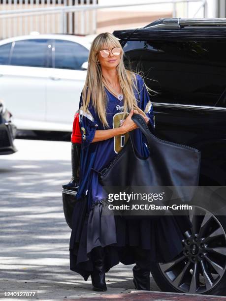 Heidi Klum is seen arriving to the 'America's Got Talent' Studios on April 20, 2022 in Los Angeles, California.