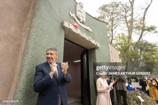 Flemish Minister President Jan Jambon pictured during the official opening of the Belgian pavilion at the 59th Venice Biennale - La Biennale di...