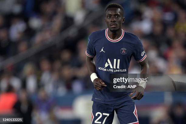 Idrissa Gueye of PARIS SAINT-GERMAIN during the French Ligue 1 match between Paris Saint-Germain and Olympique Marseille at the Parc des Princes in...