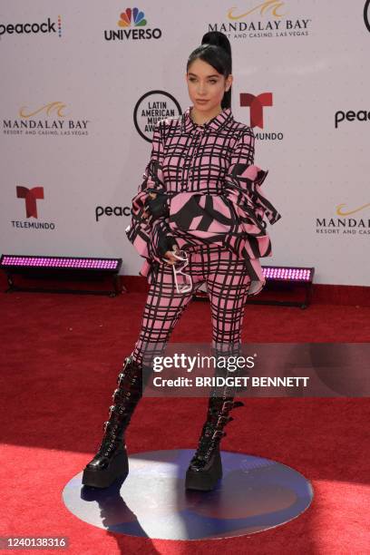 Argentine singer Maria Becerra attends the Latin American Music Awards in Las Vegas, Nevada on April 21, 2022.