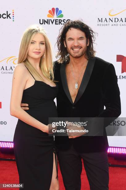 Red Carpet -- Pictured: Bronislava Greguová and Mario Cimarro attend the 2022 Latin American Music Awards at the Michelob ULTRA Arena at Mandalay Bay...