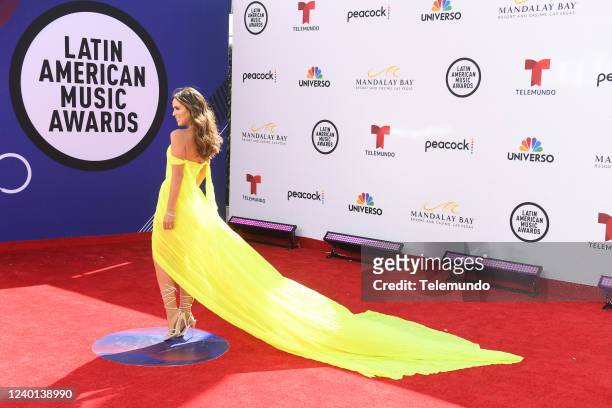 Red Carpet -- Pictured: Jacqueline Bracamontes attends the 2022 Latin American Music Awards at the Michelob ULTRA Arena at Mandalay Bay Resort and...