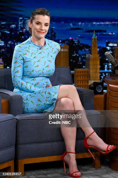 Episode 1637 -- Pictured: Actress Betty Gilpin during an interview on Thursday, April 21, 2022 --
