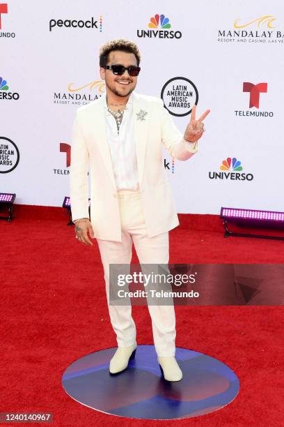 Red Carpet -- Pictured: Christian Nodal attends the 2022 Latin American Music Awards at the Michelob ULTRA Arena at Mandalay Bay Resort and Casino in...