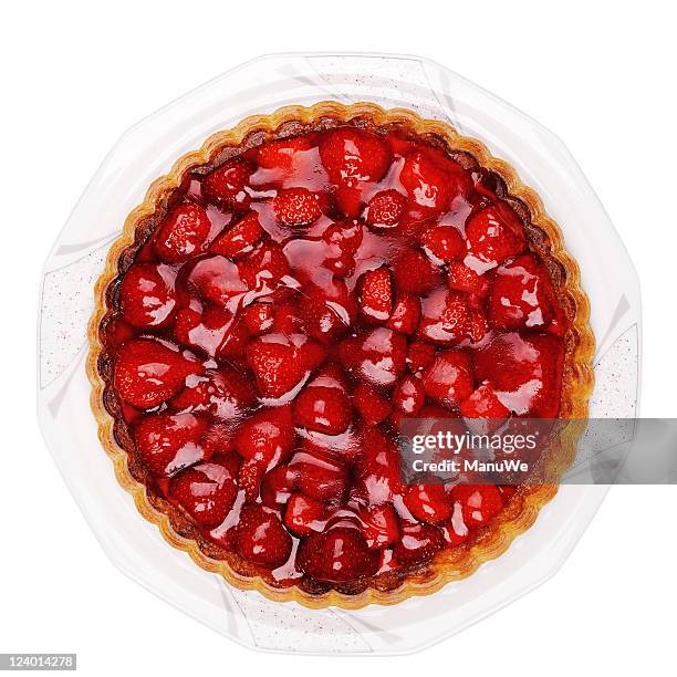 fresh strawberry cake - tart dessert stock pictures, royalty-free photos & images