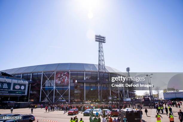 General view outside the stadium during the KNVB Cup final match between PSV Eindhoven and Ajax at De Kuip on April 17, 2022 in Rotterdam,...