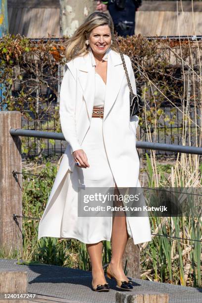 Queen Maxima of The Netherlands attends the opening of the Kingsgames at School Poptahof on April 22, 2022 in Delft, Netherlands.