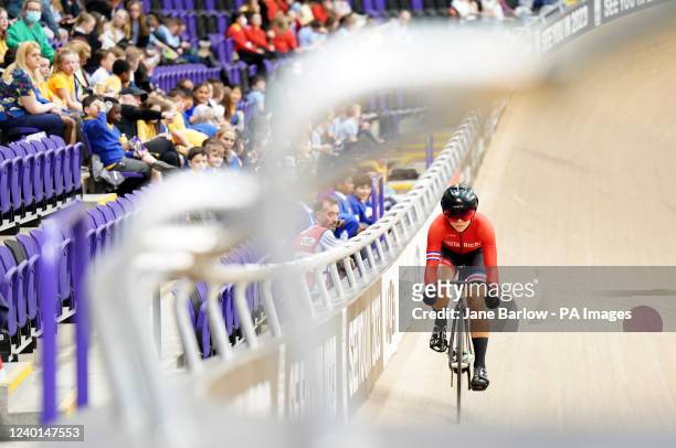 Costa Ricas Abigail Recio Carvajal in the Womens Sprint Qualification during day two of the Tissot UCI Track Nations Cup 2022 at the Sir Chris Hoy...