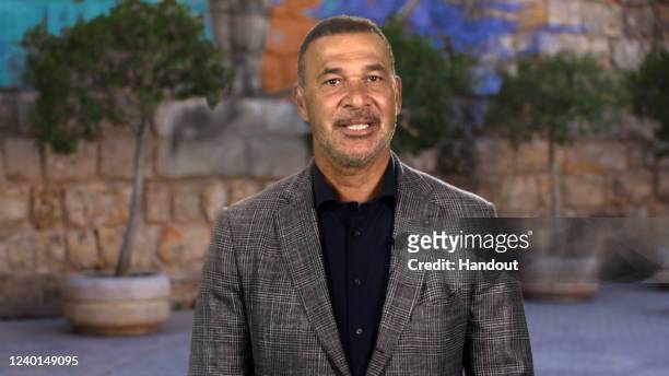 In this handout screengrab released on April 24, Laureus Academy Member Ruud Gullit announces the winner of the Laureus World Sportsman of the Year...