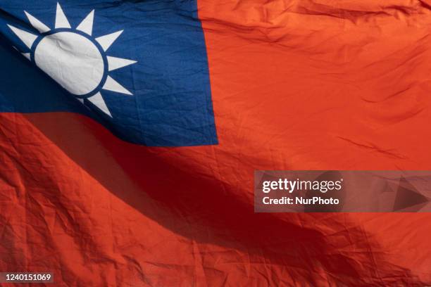 Taiwan Flag, Taipei, Taiwan.