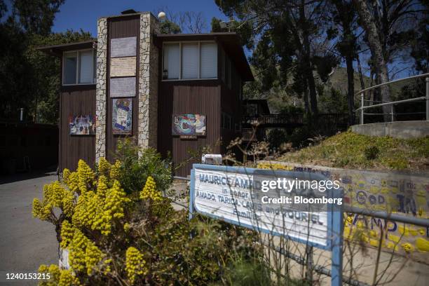 Building at Camp Hess Kramer, where much of the property burned down during the 2018 Woolsey Fire, in Malibu, California, U.S., on Wednesday, April...