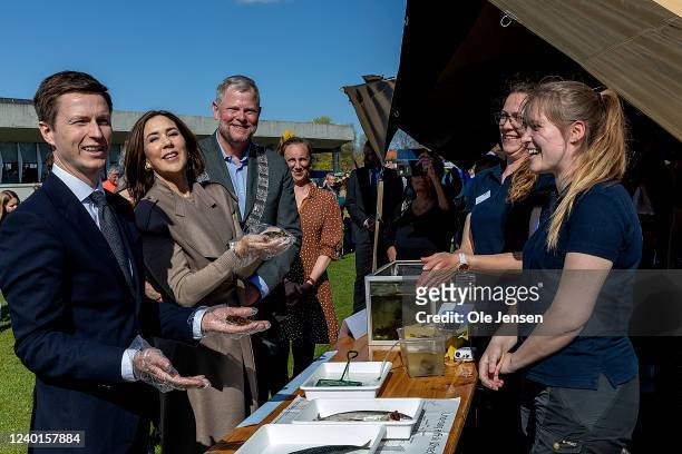 Crown Princess Mary of Denmark seen together with Minister for Education and Research, Jesper Petersen , during the official opening of Research Day...
