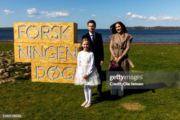 Crown Princess Mary of Denmark during the official opening of Research Day 2022 at The Viking Ship Museum on April 22, 2022 in Roskilde, Denmark....