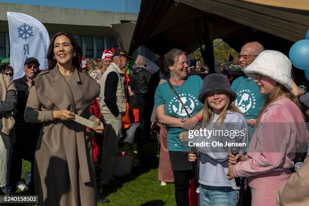 Crown Princess Mary of Denmark during the official opening of Research Day 2022 at The Viking Ship Museum on April 22, 2022 in Roskilde, Denmark....