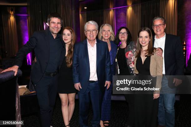 Frank Elstner and Britta Elstner celebrate with the children Thomas Elstner , Enya Elstner, Mascha Elstner, Lena Elstner and Andreas Elstner his 80th...