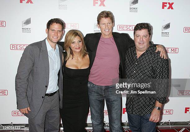 Actors Steven Pasquale, Callie Thorne, Denis Leary, and John Scurti attend the "Rescue Me" Season 7 series finale episode screening at the Ziegfeld...