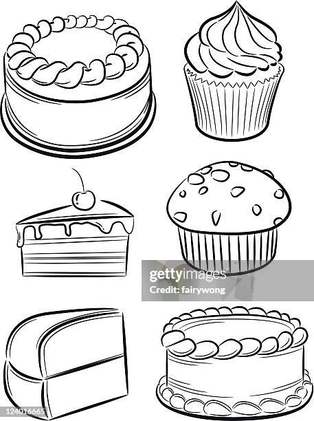 kuchen - cake illustration stock-grafiken, -clipart, -cartoons und -symbole