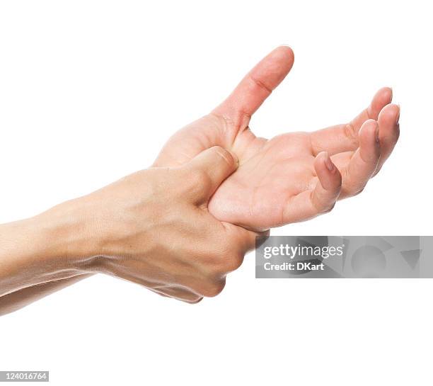 acute pain in a women hand - joint pain stock pictures, royalty-free photos & images