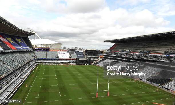 Durban , South Africa - 23 April 2022; A general view inside the stadium before the United Rugby Championship match between Cell C Sharks and...