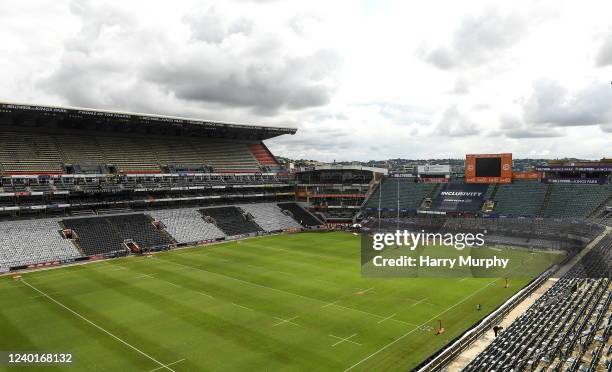 Durban , South Africa - 23 April 2022; A general view inside the stadium before the United Rugby Championship match between Cell C Sharks and...